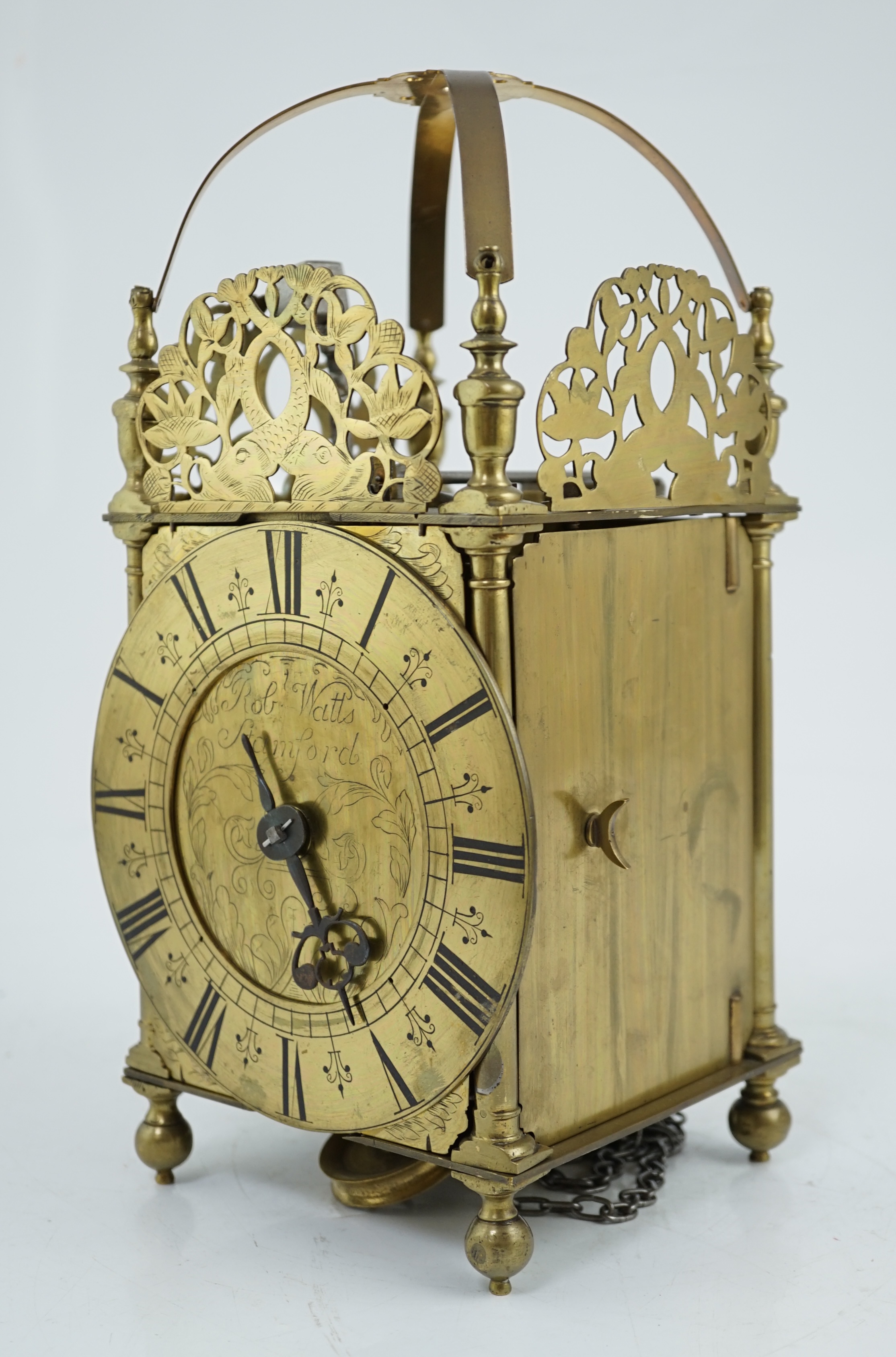 Robert Watts of Stamford, an early 18th century brass lantern clock
